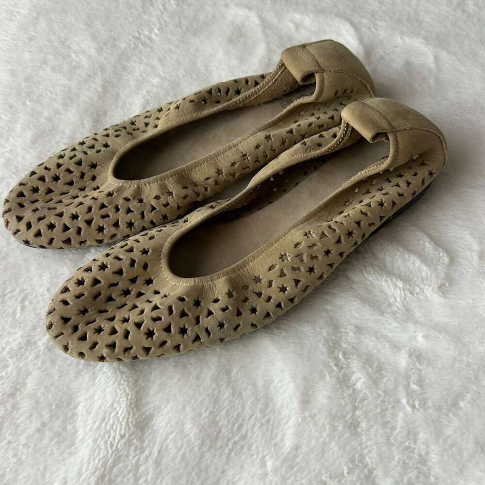 Arche Flats Slip On Made in France Perforated Suede Cutout Shoes 9 - Picture 2 of 5